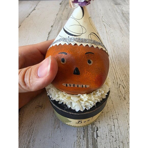 Nicole Sayre pumpkin Jack box decor clown Halloween figurine statue - Picture 5 of 7